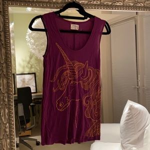 Torn by Ronny Kobo Purple Gold Unicorn Top